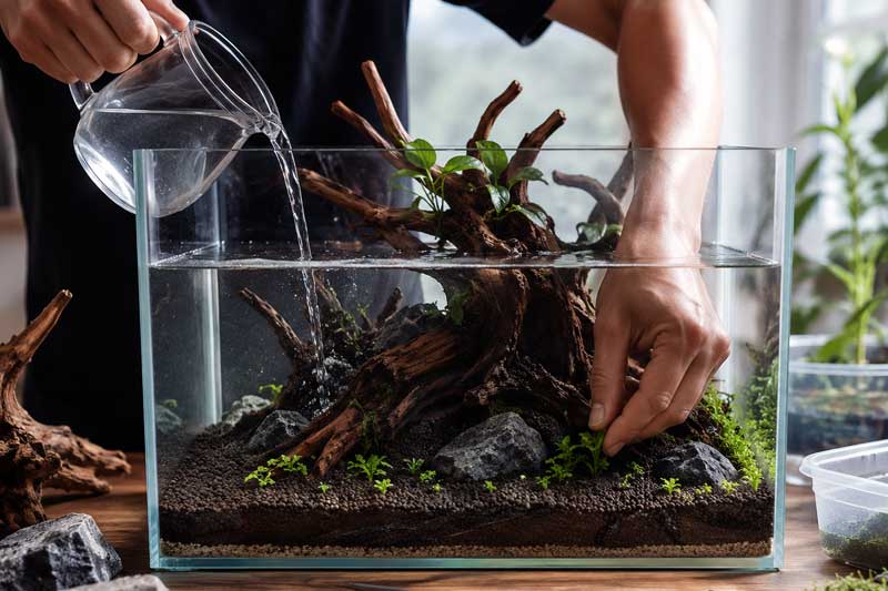step awal membuat aquascape