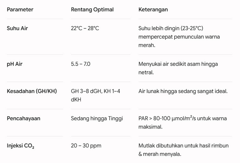 Syarat tanaman aquascape Rotala