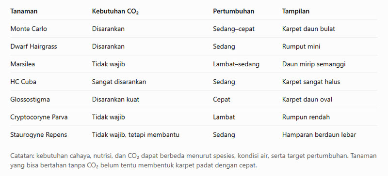 Perbandingan Tanaman Aquascape Iwagumi untuk Pemula